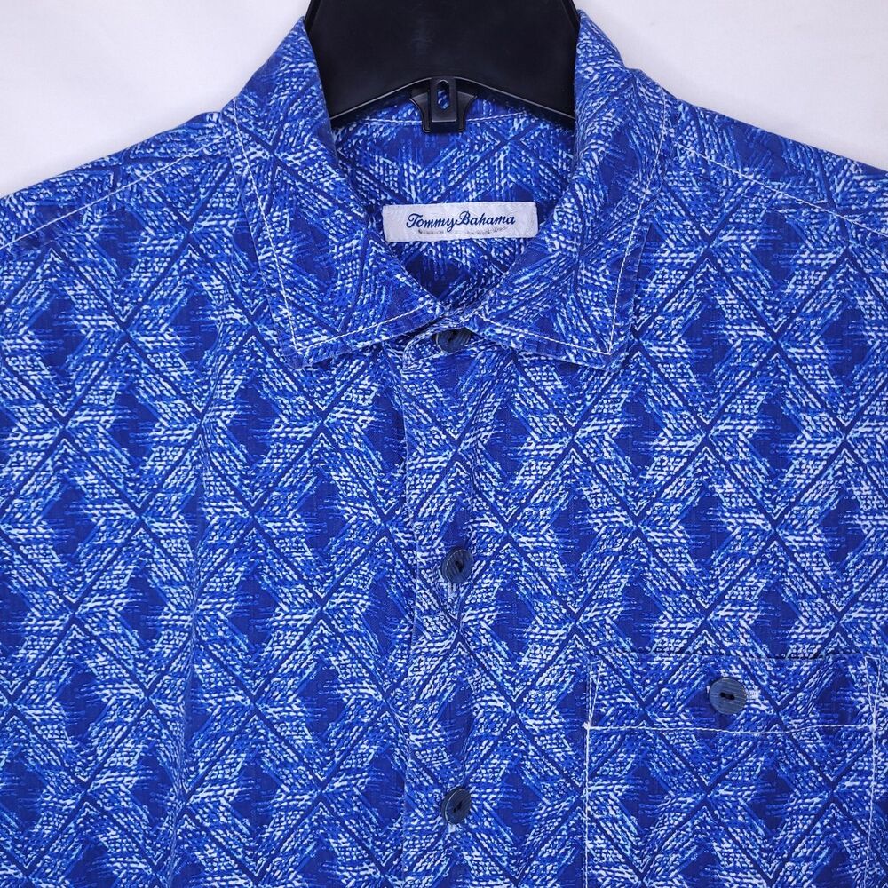 Tommy Bahama Men's Blue Patterned Casual Shirt